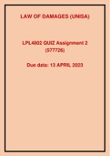 LPL4802 Quiz Assignment 2 (577726) Semester 1 2023