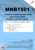 MNB1501 Assignment 3 (QUIZ) Semester 1 2023 (748494)