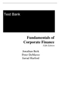 Fundamentals of Corporate Finance 5e Jonathan Berk, Peter DeMarzo (Solution Manual with Test Bank)	