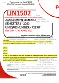 LIN1502 ASSIGNMENT 3 MEMO - SEMESTER 1 - 2023 - UNISA - (DETAILED ANSWERS WITH FOOTNOTES - DISTINCTION GUARANTEED)