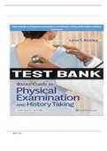 Test Bank Bates’ Guide To Physical Examination and History Taking 13th Edition Test Bank - All Chapters | Complete Guide 2023
