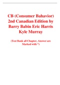 CB (Consumer Bahavior) 2nd Canadian Edition by Barry Babin Eric Harris Kyle Murray (Test Bank)