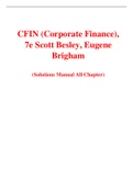 CFIN (Corporate Finance), 7e Scott Besley, Eugene Brigham (Solution Manual)