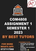COM4808 Assignment 1 Semester 1 - 2023 (SOLUTIONS)