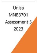 MNB3701 Assessment 3 2023