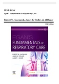 Test Bank - Egan’s Fundamentals of Respiratory Care, 12th edition (Kacmarek, 2021), Chapter 1-58 | All Chapters