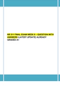 NR 511 FINAL EXAM WEEK 8 – QUESTION WITH ANSWERS (LATEST UPDATE) ALREADY GRADED A+
