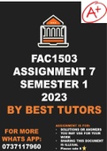 FAC1503 Assignment 7 Semester 1 - 2023 (solutions)