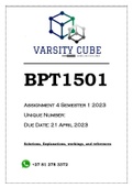 BPT1501 Assignment 4 Semester 1 2023 (661016)