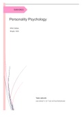 Essay Personality Psychology (Psyc2020) 