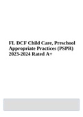 FL DCF Child Care, Preschool Appropriate Practices (PSPR) 2023-2024 Score A+