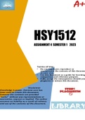 HSY1512 ASSIGNMENT 4 SEMESTER 1 2023