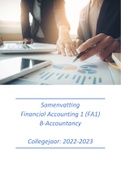 Samenvatting Financial Accounting 1 (FA1) Boek + Lesbrieven