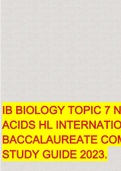 IB SL BIOLOGY TOPIC 7 NUCLEIC ACIDS HL INTERNATIONAL BACCALAUREATE COMPLETE STUDY GUIDE 2023.