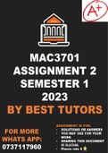 MAC3701 Assignment 2 Semester 1 - 2023 (SOLUTIONS)