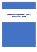 IOP2604 Assignment 3 Semester 1 2023