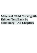 Maternal Child Nursing 5th  Edition Test Bank by  McKinney – All Chapters