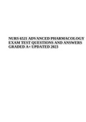 NURS 6521 ADVANCED PHARMACOLOGY EXAM TEST (QUESTIONS AND ANSWERS) GRADED A+ Latest 2023.