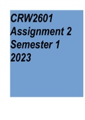 CRW2601 Assignment 2 Semester 1 2023