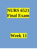 NURS 6521 Week 11 Final Exam / NURS6521 Week 11 Final Exam : Advanced Pharmacology: Walden University (Verified Answers)