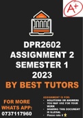 DPR2602 Assignment 2 Semester 1 - 2023