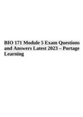 BIO 171 Module 5 Exam Questions and Answers Latest 2023 – Portage Learning