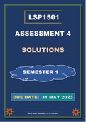 LSP1501 ASSIGNMENT 4 SOLUTIONS 2023 SEMESTER 1