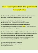 HESI Med Surg Final Exam 2023 Questions and Answers(Verified Answers by Expert)