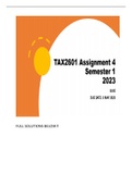 TAX2601 Assignment 4 (QUIZ) Semester 1 2023 FULL SOLUTIONS. DISTINCTION GUARANTEED!!