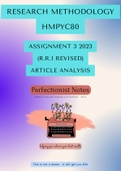 HMPYC80 Assignment 3 2023 (R.R.I Revised Criteria)