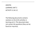 AIN3701 Activity 3.1 & 3.2 Solutions plus VBA Code 