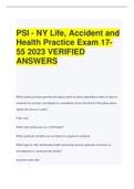 Exam (elaborations) PSI - NY Life, Accident and Health Practice Exam17  55 2023Verified answers