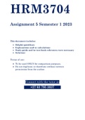 HRM3704 - ASSIGNMENT 5 SOLUTIONS (SEMESTER 01 - 2023)