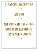 ACCS 121 - THE ULTIMATE EXAM PACK WITH EXAM QUESTIONS, TESTS AND MEMO’S