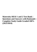 Maternity HESI 1 and 2 Test Bank | Questions with Answers - Latest Graded A+