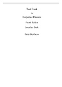 Corporate Finance, The Core 4e Jonathan Berk, Peter DeMarzo (Solution Manual with Test Bank)	