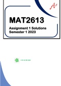 MAT2613 - ASSIGNMENT 1 SOLUTIONS - 2023