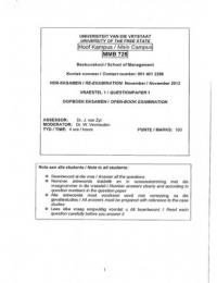 MMB715 or MMB725 Marketing for managers: Exam papers only 2012 end(1) + mid(2)