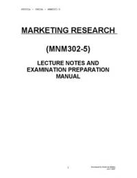 MARKETING RESEARCH - MNM3702
