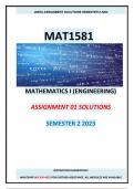 MAT1581 ASSIGNMENT 01 SOLUTIONS, SEMESTER 2, 2023