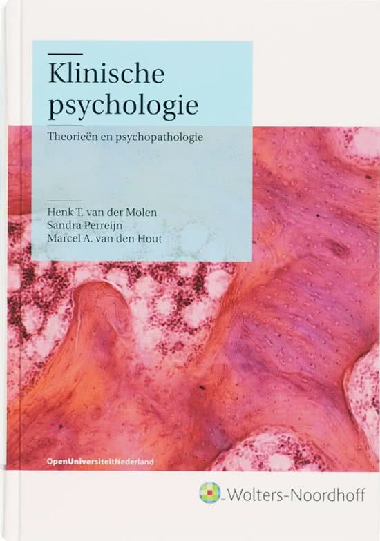 Klinische psychologie 1 theorieën en psychopathologie deel 2 PB0104
