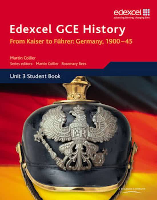 Edexcel GCE History A2 Unit 3 D1 From Kaiser to Fuhrer: Germany 1900-45