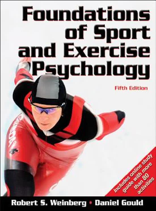 Summary 'Foundations of sport and exercise psychology' by R.S. Weinberg (H4 Motivation, 7 Feedback, 16 Goal setting and 19 Exersice)