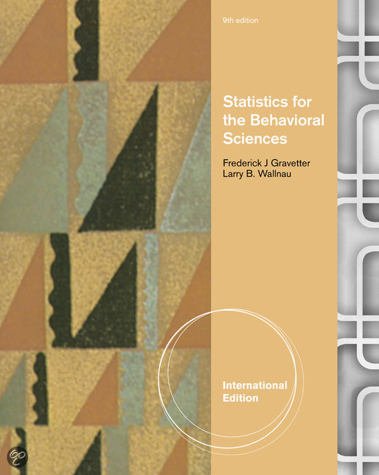 Statistics for the Behavioral Sciences (H12 t/m H14, H16)