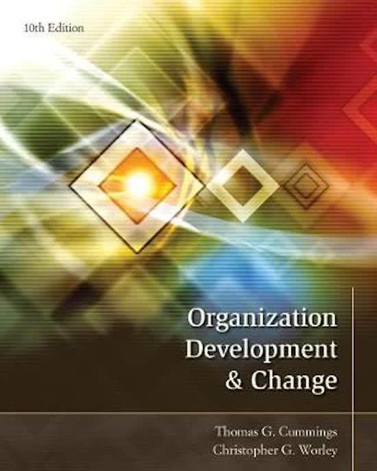 Organization Development and Change, Cummings - Exam Preparation Test Bank (Downloadable Doc)