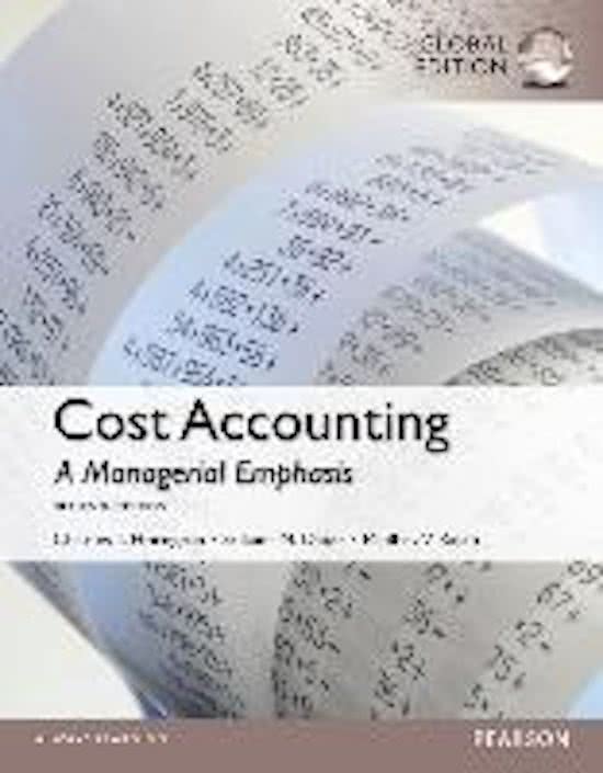 Cost Accounting Global audition, Charles T.Horngren Hf 2 t/m 6