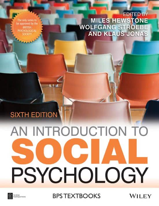 An introduction to Social Psychology samenvatting H2 tm 8 & H10 tm 15