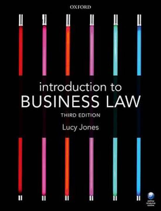 Introduction to Business Law - Lucy Jones - Third Edition - Summary Part 1