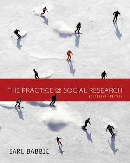 Summary The Practice of Social Research (Earl Babbie, 14th Edition) Chapters 1-2-3-4-5-6-7-9-10-13-14-15