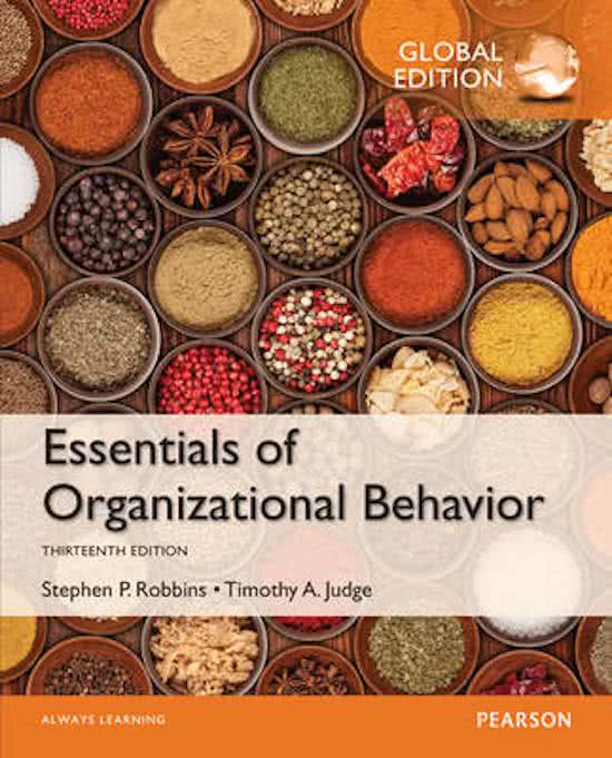 Book: Stephen P. Robbins & Timothy A. Judge - Essentials of Organizational Behavior, Summary Y2Q2